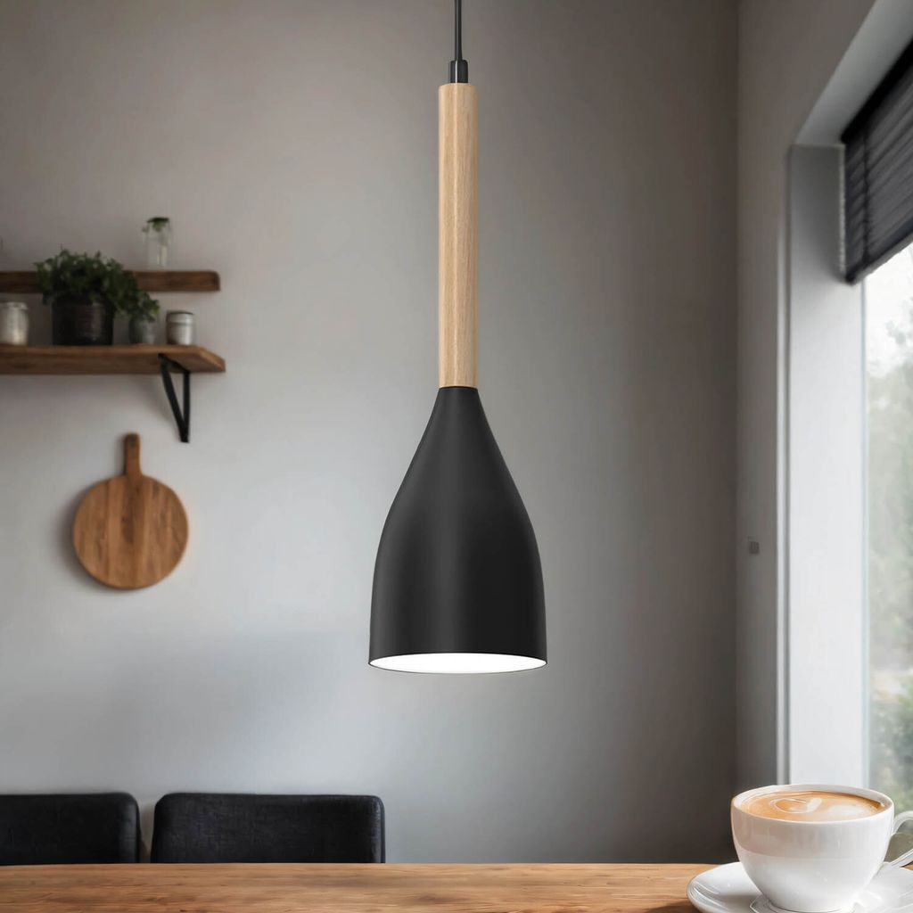 Pendelleuchte Skandinavisch Schwarz E27 Ø 11 cm höhenverstellbar Esszimmer Küche Hängelampe