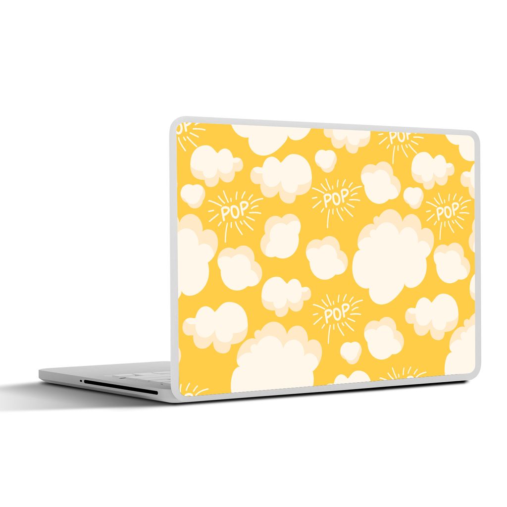MuchoWow Laptop Aufkleber Sticker Cover Popcorn - Zitate - Muster - Pop 36.5x27.5 cm - Laptop-Sticker