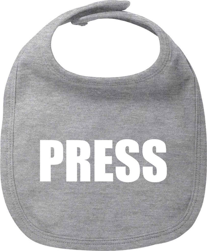Huuraa Baby Lätzchen Press Schriftzug Heather Grey Klettverschluss Baumwolle Latz Geschenkidee