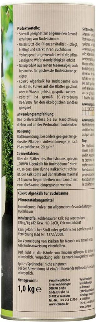 COMPO Algenkalk fr Buchsbume 1 kg Dnger