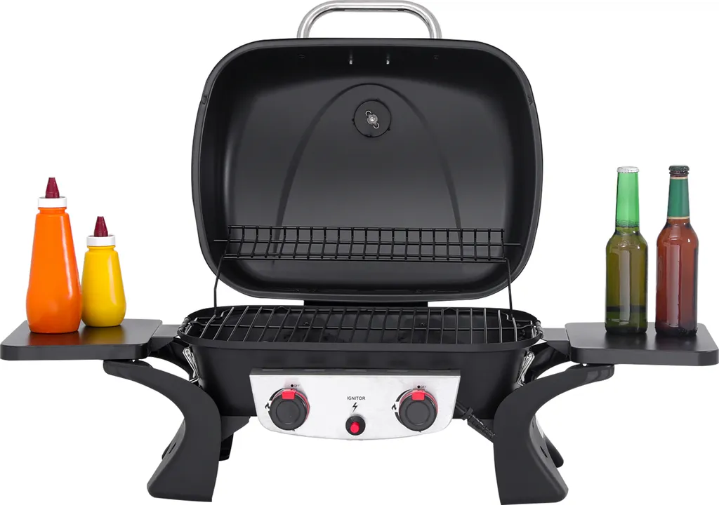 Gril à Gaz Acier 5kW avec 2 Brûleurs Puissants - Grand Format 96,5 cm