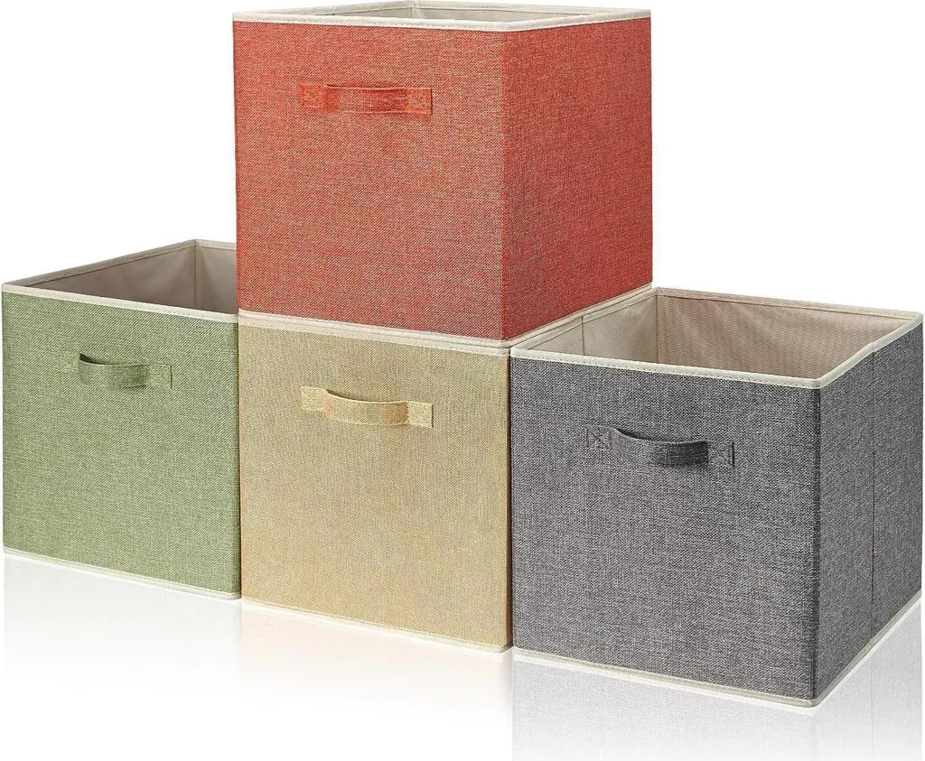 Fini le désordre avec ces boîtes de rangement pliables - Lot de 4 cubes