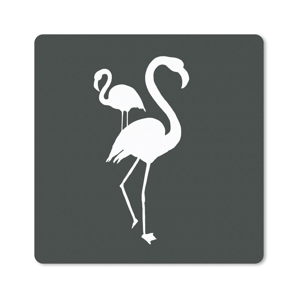 MuchoWow Mauspad Mousepad Flamingo - Vogel - Scherenschnitt 20x20 cm - Mousepads - Maus Mat - Pad - Mausunterlage - Desk Mat - Bureauartikeln