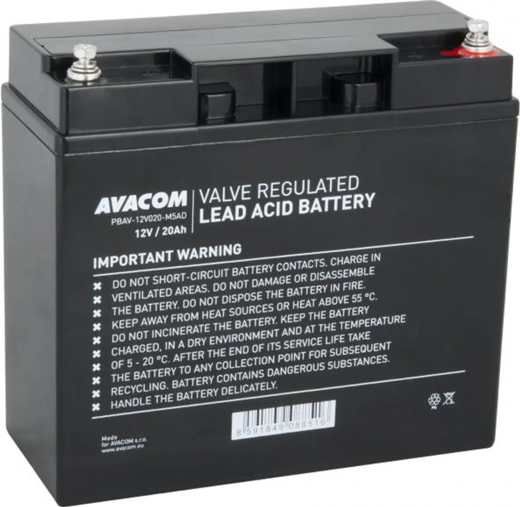AVACOM Batterie 12V 20Ah M5 DeepCycle PBAV-12V020-M5AD Plomb AGM