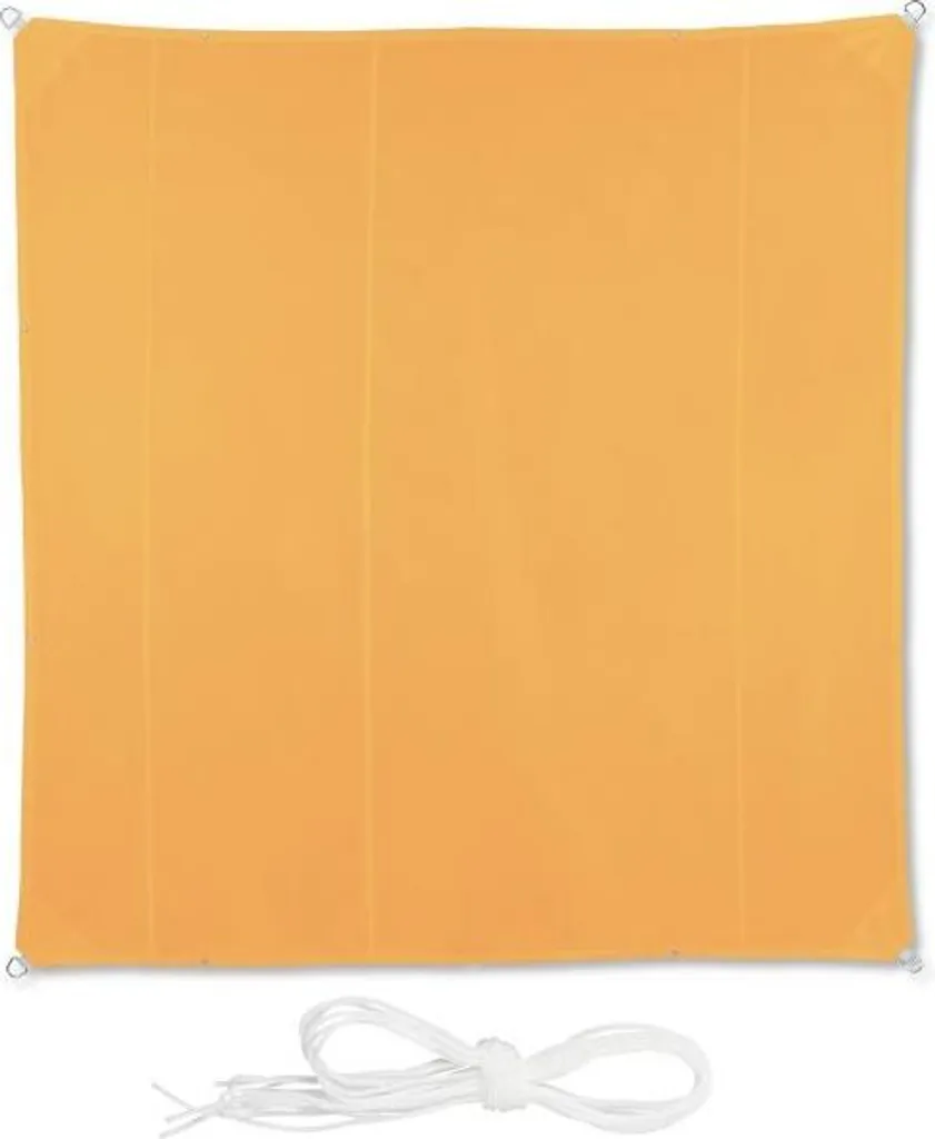 Voile d'ombrage carrée jaune résistante, tissu respirant anti-UV
