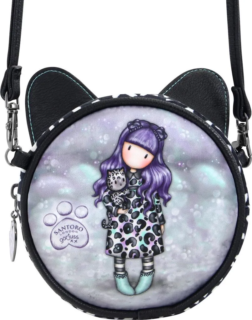 Borsa Santoro Gorjuss Smitten Kitten - Edizione Wild Nero Bianco