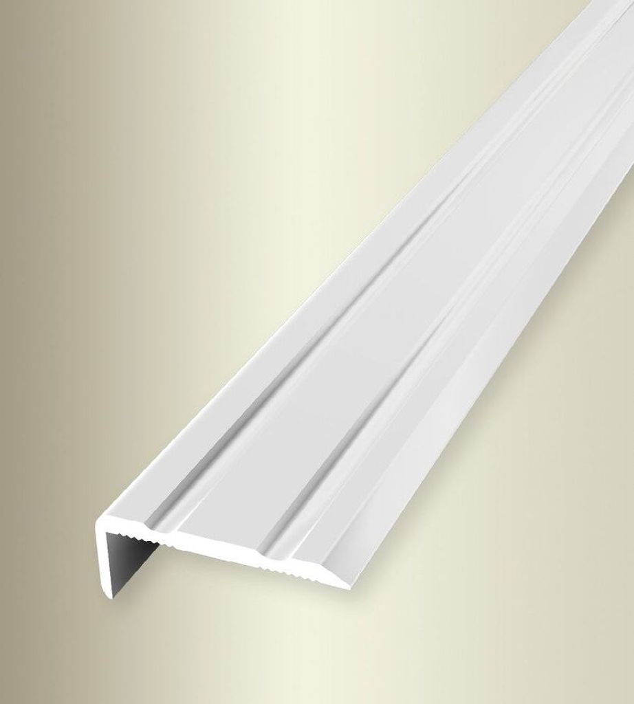 PROVISTON | Winkelprofil | Breite: 24.5 mm | Höhe: 0 - 7 mm | Länge: 900 mm | Aluminium pulverbeschichtet | Gerillt | Einfach Biegbar | Weiß | S...