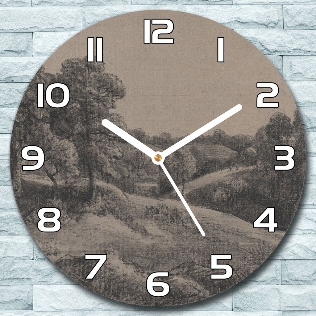 Wanduhr aus Glas Rund fi 30 Vintage Dorf Quarz Deko Schlafzimmer Büro