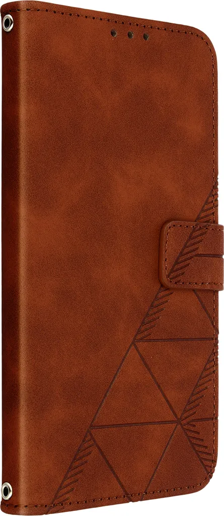 Custodia iPhone 14 Plus Marrone: Folio con Stand e Chiusura Magnetica