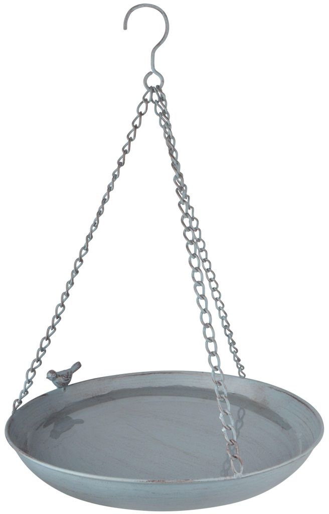 Comedero para pájaros colgante de metal gris de Esschert Imagen del producto 