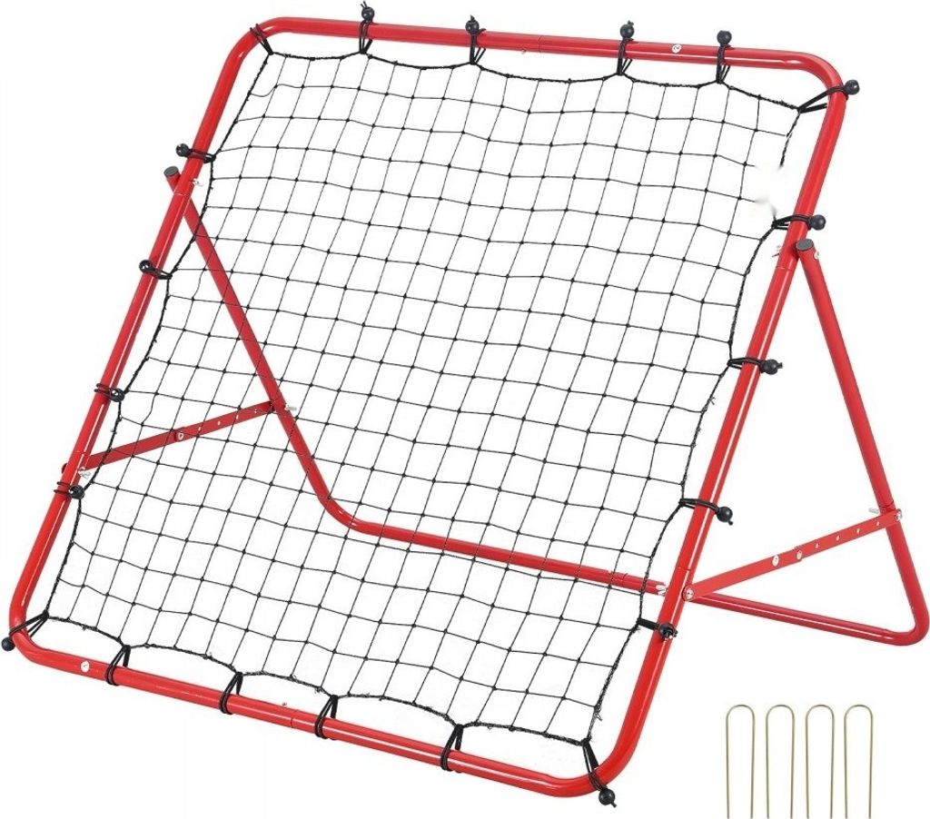 Fußball Rebound Netz Tragbares - Prellwand Fußball 48 x 48 mm - Rebounder Fußball - Eisenrohr & PE-Netz - Kinder & Jugendliche - Verstellbar Fu...