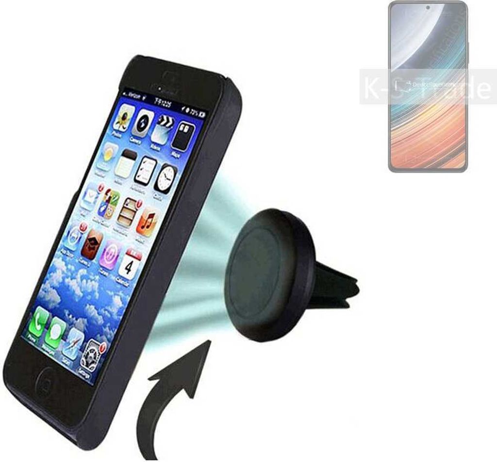 K-S-Trade Kompatibel mit Xiaomi Redmi K40S Auto Handy Halterung KFZ Halter Lüftungsgitterhalterung Air Vent mount Smartphone Halter