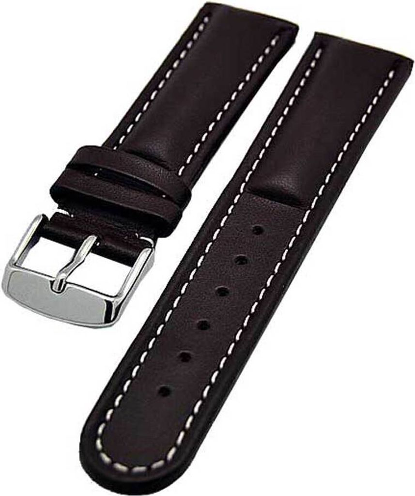 Uhrenarmband Armband BRAUN gepolstert 18mm Kalbleder NEU Produktbild 