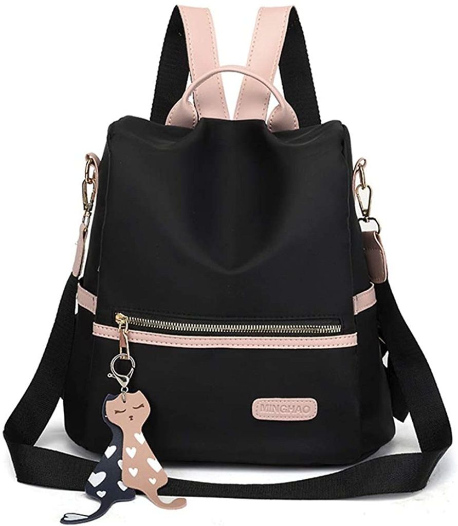 Damen Rucksack, Cityrucksack leger, Nylon Schultertasche Wasserdicht Anti-Diebstahl Tagesrucksack Umhängetasche Büchertasche Reise-Schultertasche...