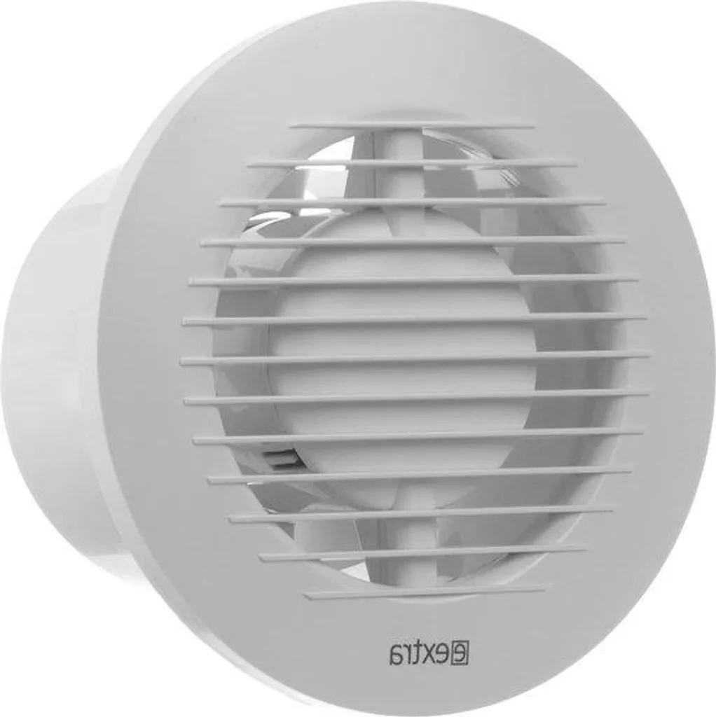 Ventilateur salle de bains 125 mm robuste en plastique blanc forme ronde
