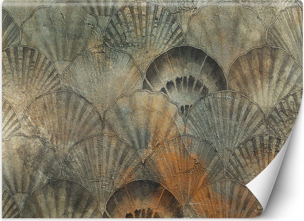 Vlies fototapete Graue Fächer Beton 100x70 cm Feeby Beige inkl. Kleber einfache Montage