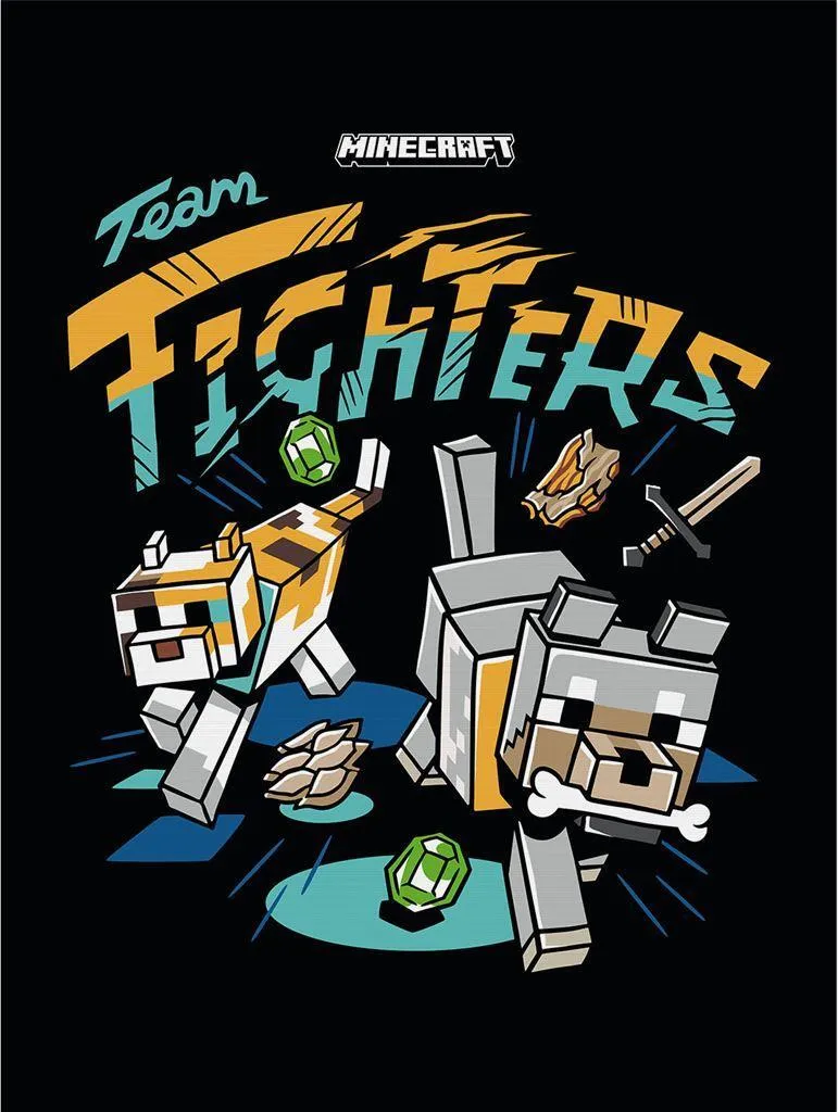 Tableau Minecraft Team Fighters sur Toile - Décoration Murale 80 x 60 cm