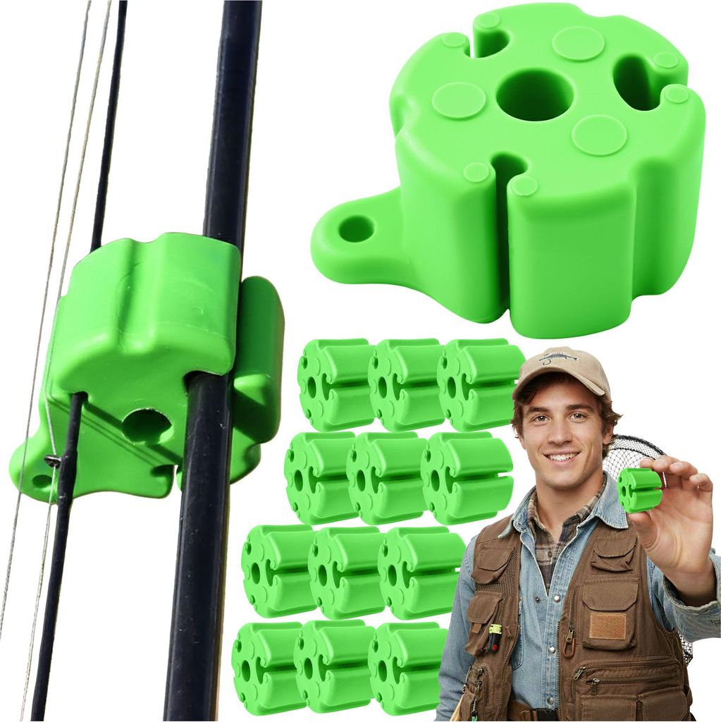 Angelrutenhalter READY Vielseitiger Rod Pod & Ruten Hochelastischer Angelruten-Bündelhalter Silikon Feste Kugel 12 Stück Grün