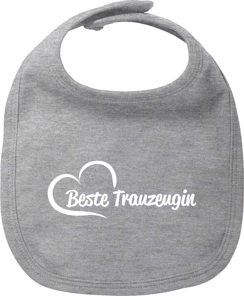 Huuraa Baby Lätzchen Beste Trauzeugin Herz Heather Grey Klettverschluss Baumwolle Latz Geschenkidee