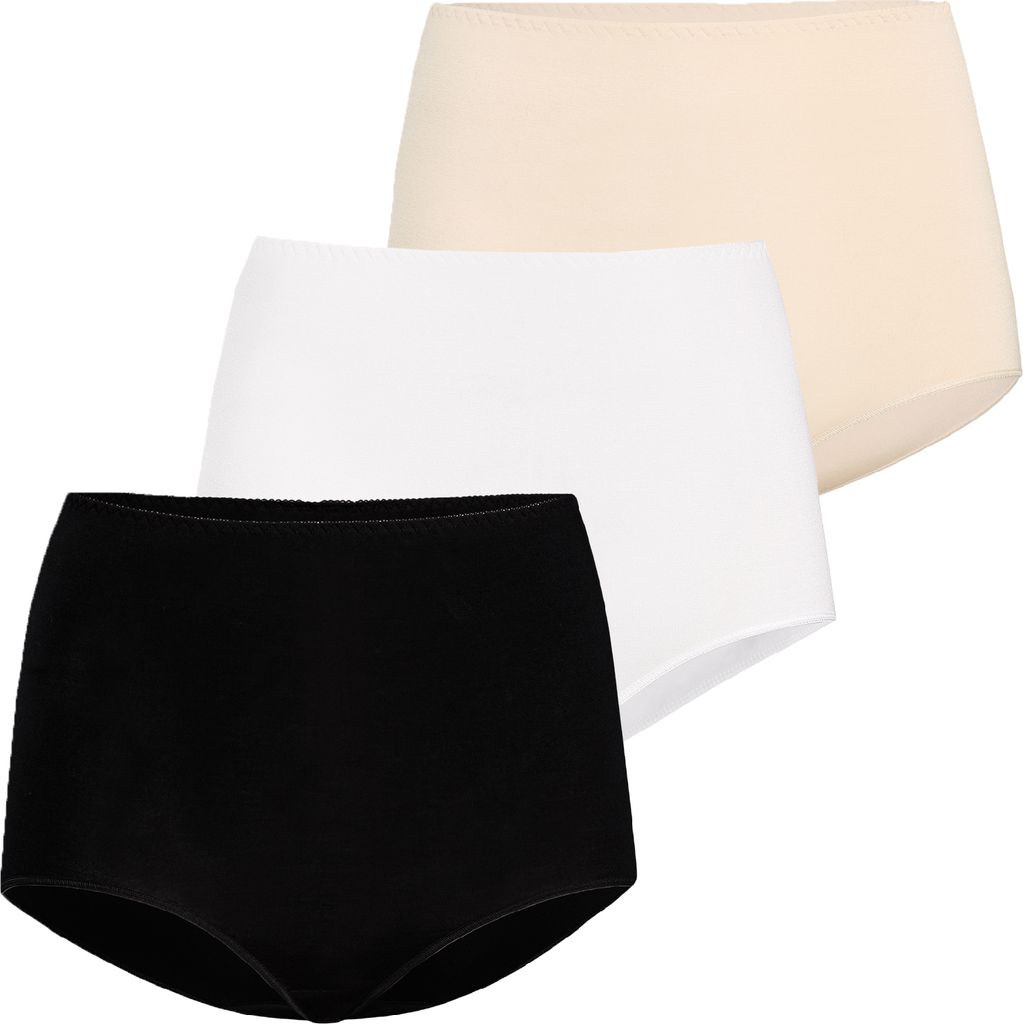 Teyli 3er Pack: Hohe Taille Baumwollslip Classico Female 148-3_bl-wh-be mehrfarbig M