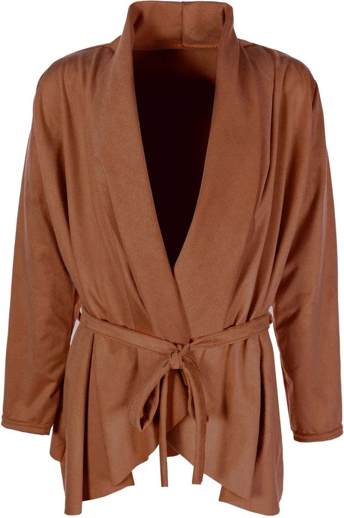 KMISSO Mädchen Velour Cardigan mit Bindeschnur Braun 116