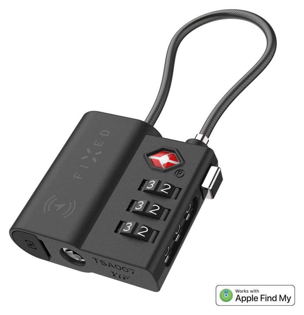 Hangslot met GPS-tracker en vastgeplakte tag, compatibel Productafbeelding 