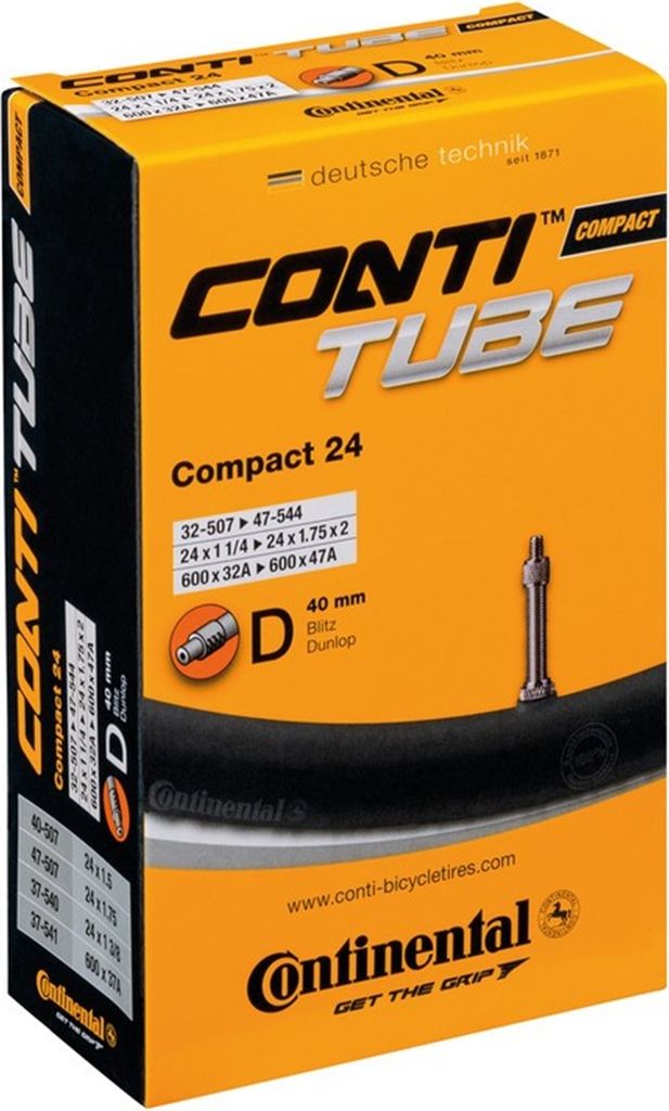 Continental 0181311 24' Schlauch 'Compact 24', 24x1 1/4-1.75' (32/47-507/544), DV 40 mm, schwarz