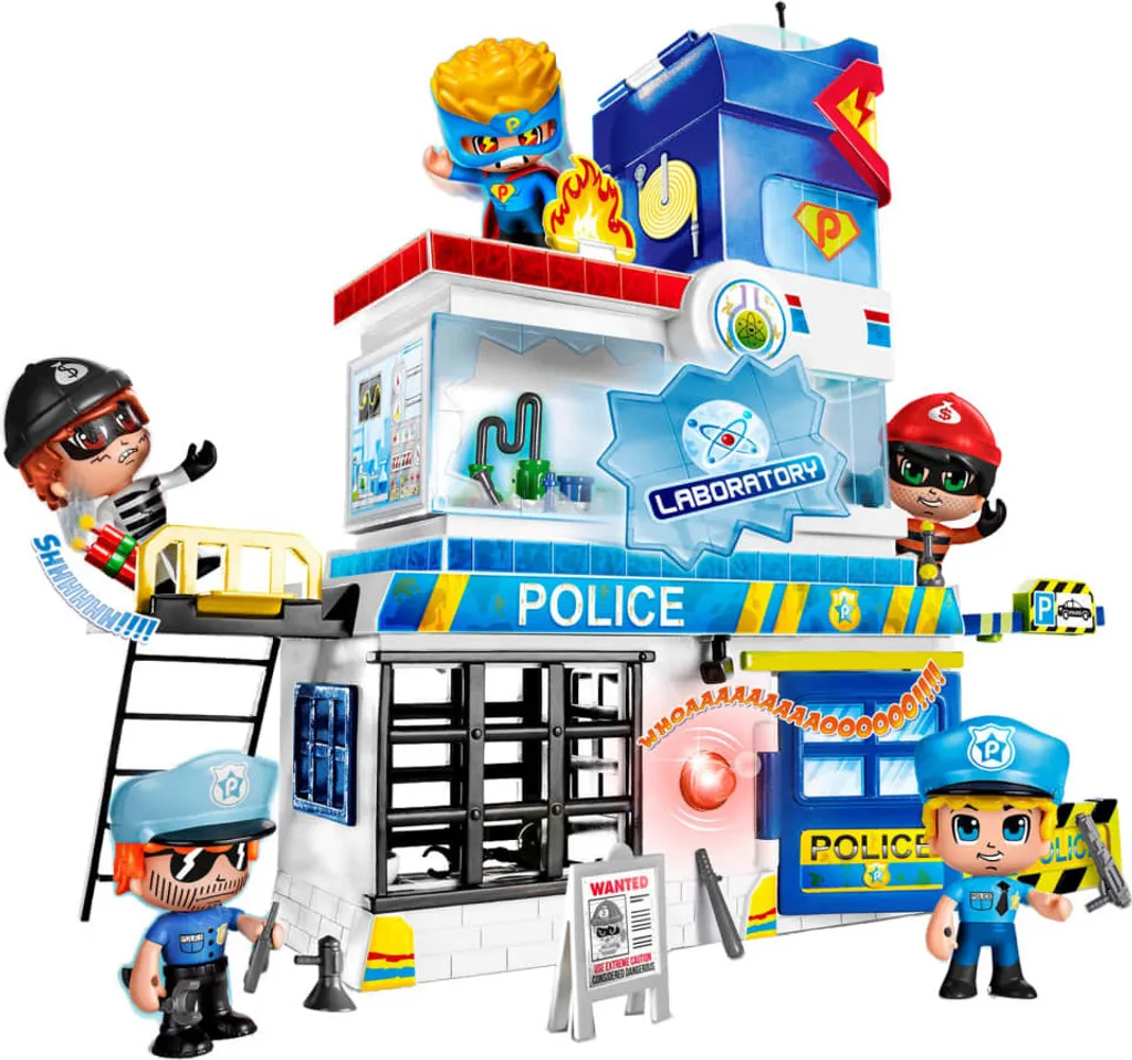 PinyPon Poste de Police 700015615 - Set de Jeu Action avec 2 Figurines