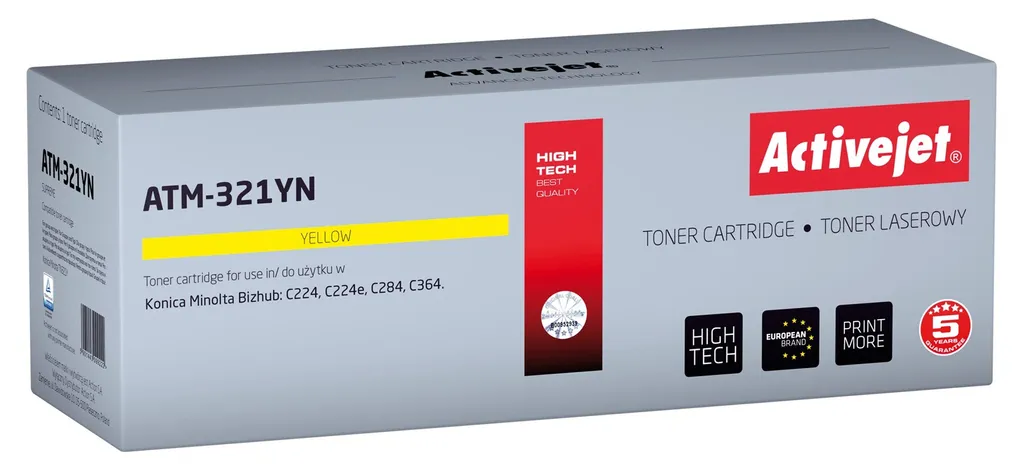 Toner Activejet ATM-321YN Giallo per Konica Minolta TN321Y - 25.000 pag