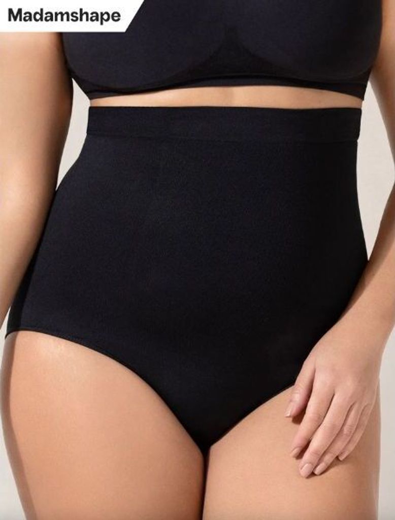 Damen Figurformende Bauchweg Unterwäsche aus Nylon, Mittlere Kompression, Größe 3XL, Shaping-Unterwäsche für Alltag - WAISTY Schwarz