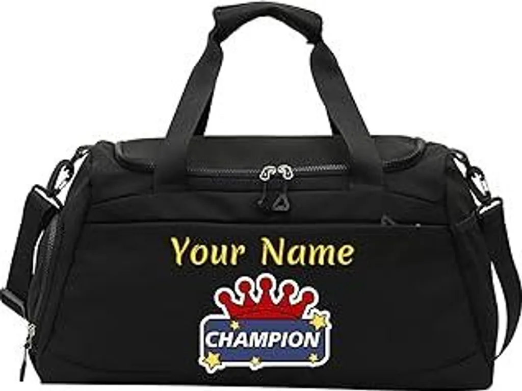 Borsa da viaggio personalizzata con tasca bagnati e asciutti nera