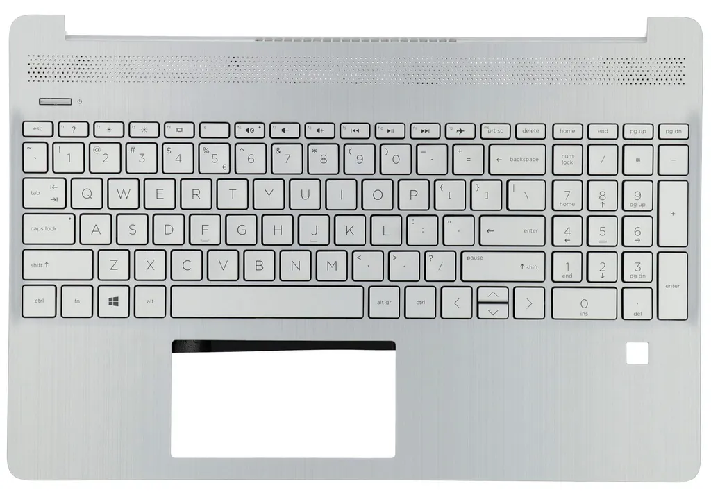 Pièce de Rechange Clavier HP et Coque Supérieure Silver QWERTY US