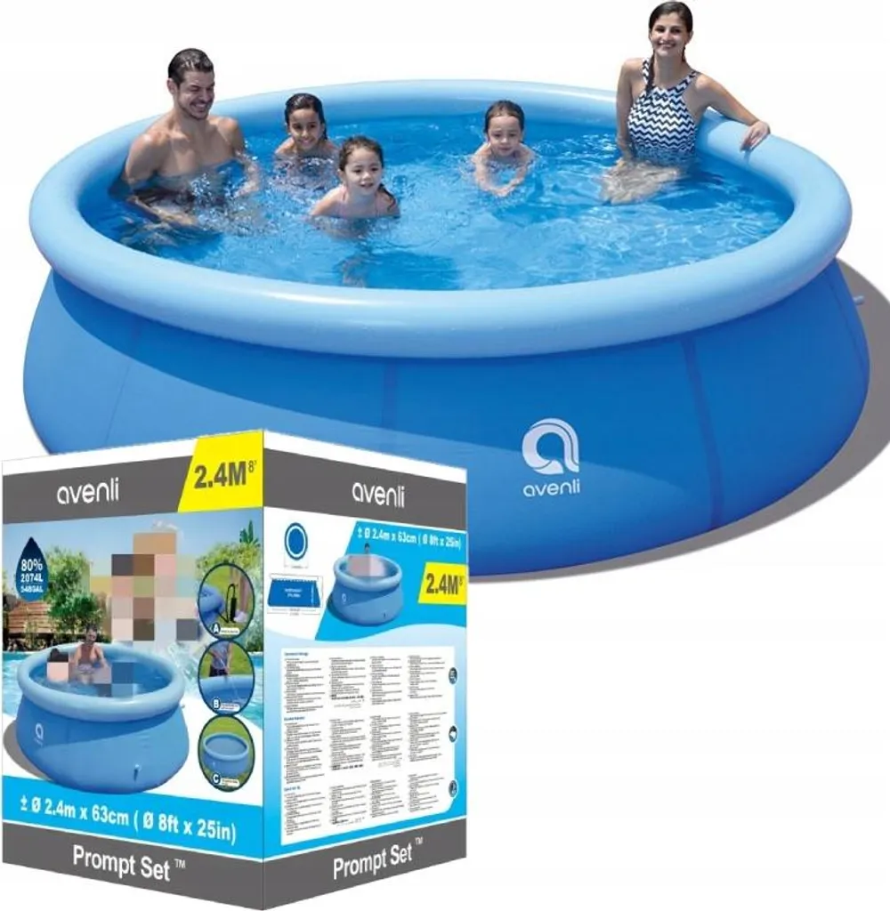 Piscine Enfant et Famille 240 x 63 cm - Idéale pour Se Rafraîchir l'Été