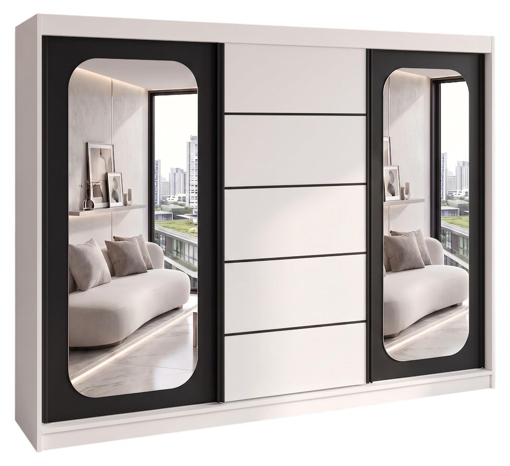 BELANO Schwebetürenschrank 200 cm mit Spiegel – Produktbild 