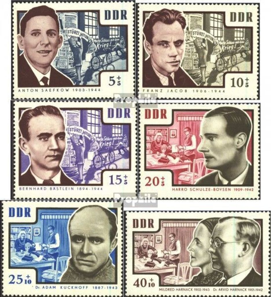 Briefmarken DDR 1964 Mi 1014-1019 (kompl.Ausgabe) postfrisch Erhaltung Nationaler Gedenkstätten