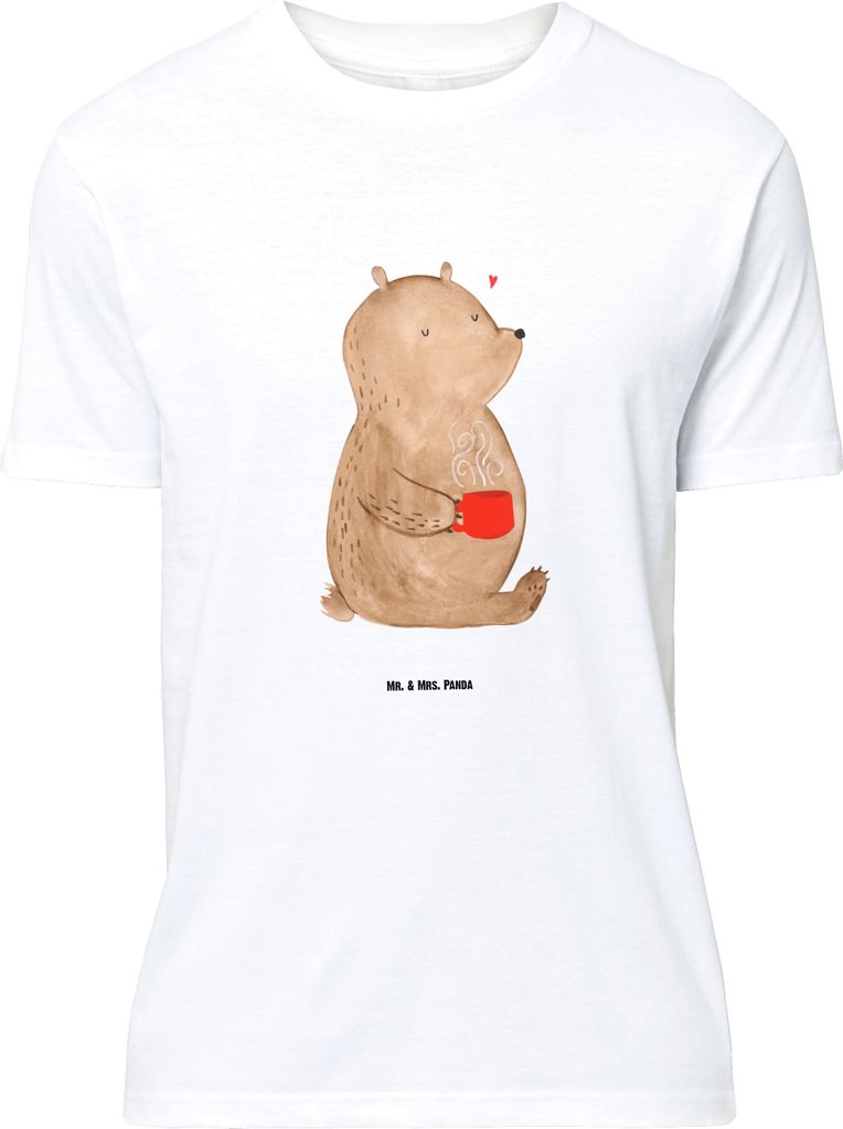 Mr. & Mrs. Panda Größe M T-Shirt Bär Kaffee - Weiß - Geschenk, Herren, mit Spruch, Teddy, Shirt, Bären, Tshirt, Coffee, Morgenroutine, Guten M...