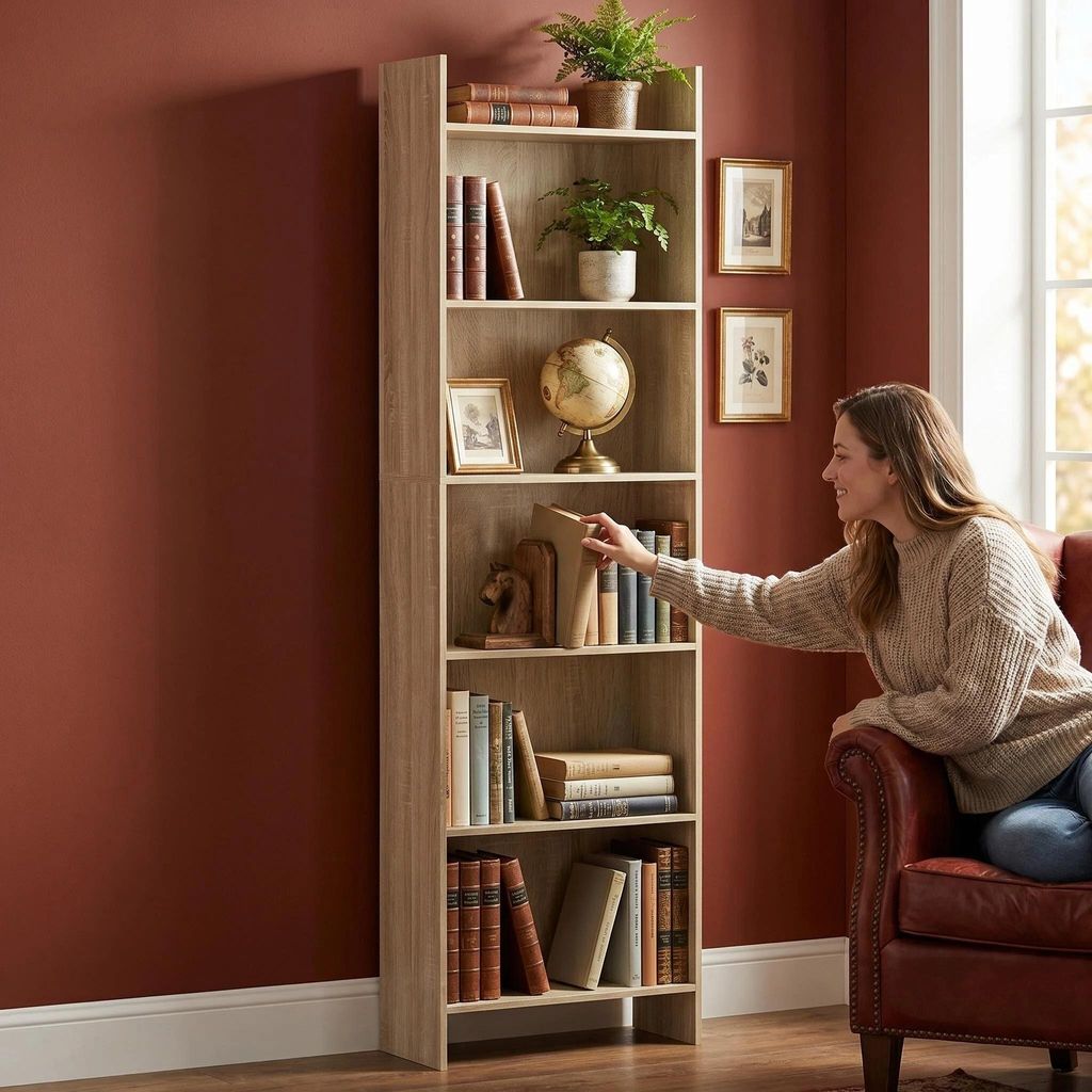 Bücherregal Standregal 6 Fächern 24 x 48 x 170 cm Produktbild 