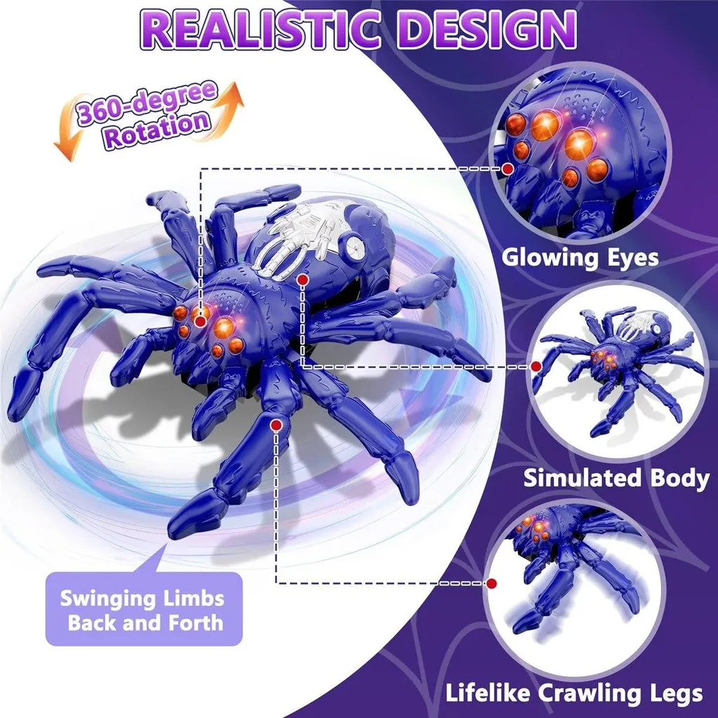 Cadeau Enfant : Araignée Télécommandée Violette pour Murs et Sols - 3