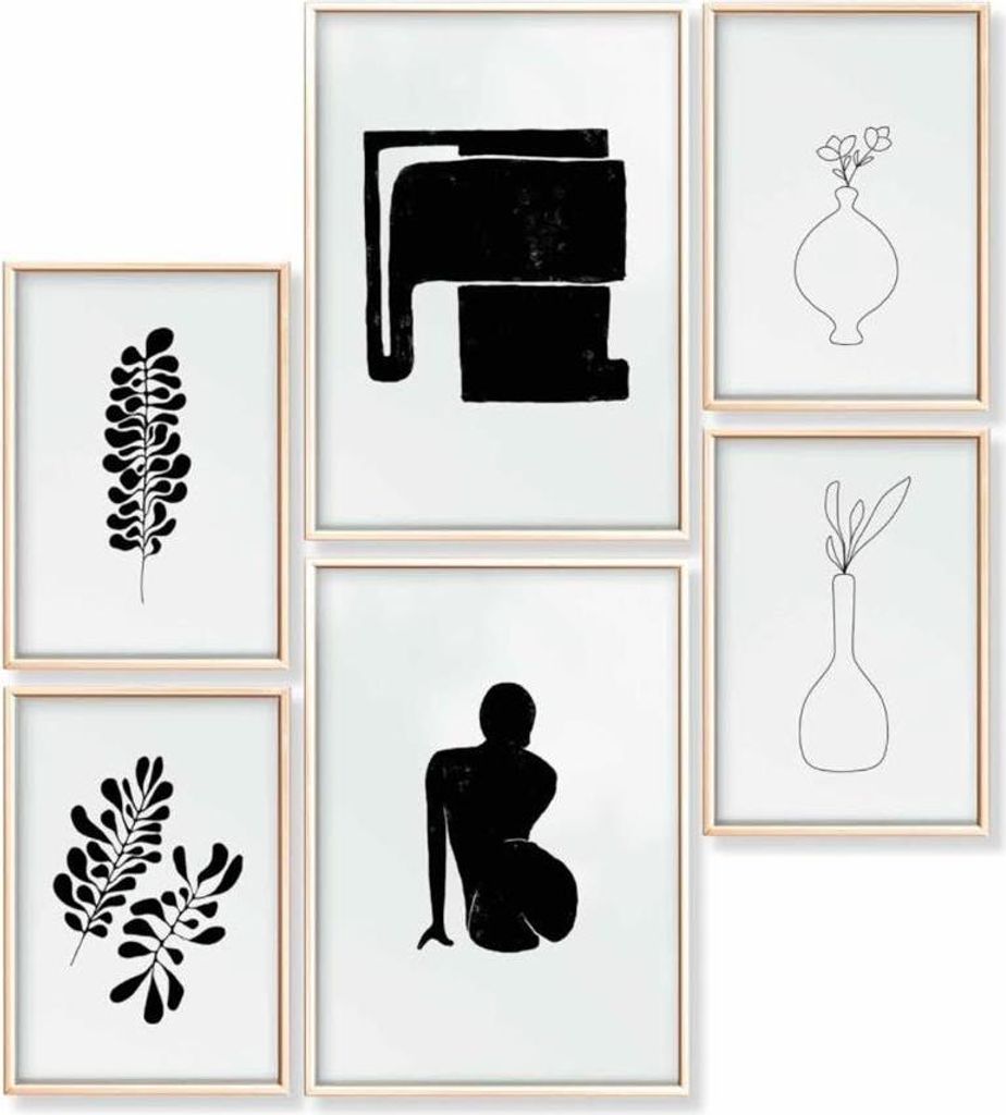 Heimlich Wandkunstdruck 2x30x42cm 4x21x30cm Premium Poster-Set Moderne Muse für Zuhause Büro Wohnzimmer Schlafzimmer Küche
