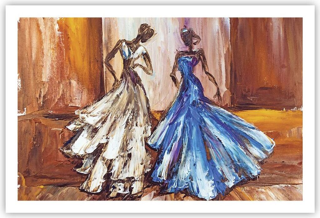 Poster - Poster ohne Rahmen - Frauen Kleider Öl - 91,5x61 cm - Wand Bild - Wanddeko - Wandbilder - Kunstposter - Wandposter - Bilder - Kunstdruck ...