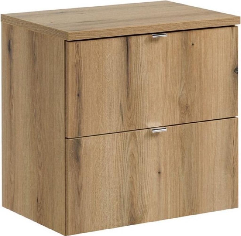Waschbeckenunterschrank 2 Schubladen mit Arbeitsplatte 60 cm, Nova Oak N BM225 - Evoke Eiche