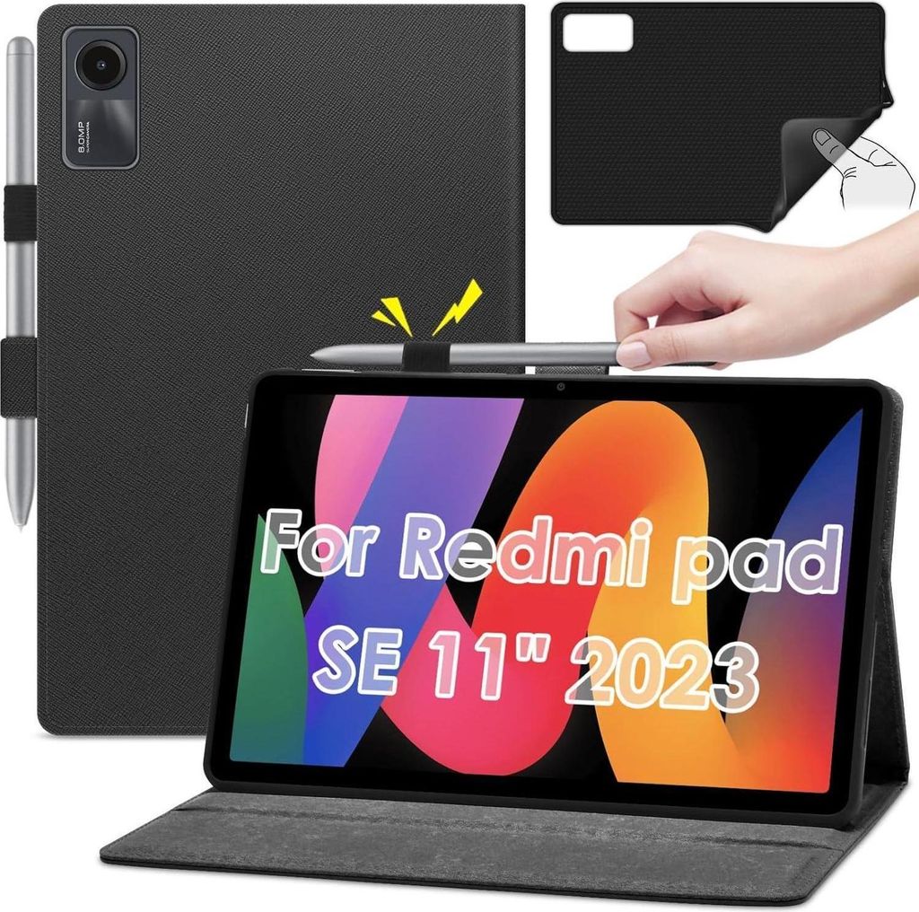 Schutzhülle Xiaomi Redmi Pad SE 11 Zoll 2023 Schwarz Leder Produktbild 
