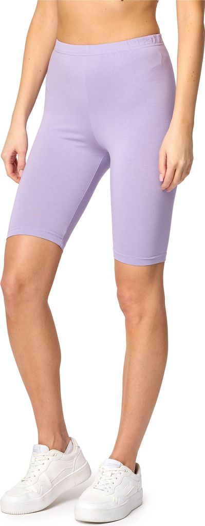 Bellivalini Damen Kurze Leggings aus Viskose BLV50-149 (Hellviolett, 4XL)
