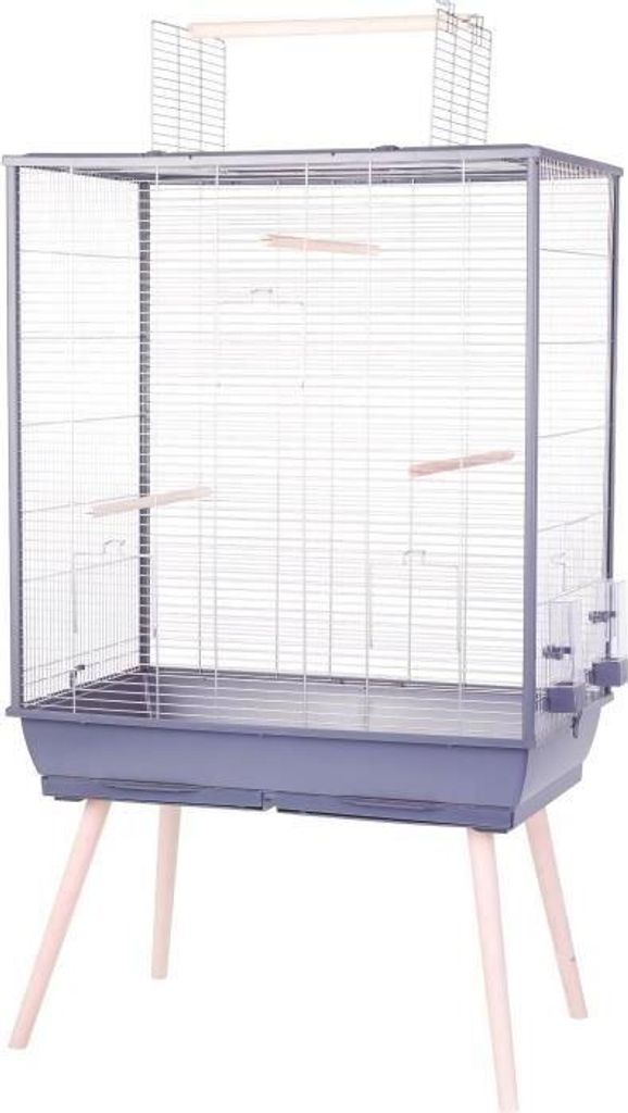Vogelkäfig, Zolux Néolife, 81 x 48 x 152 cm, Für Sittiche, Nymphensittiche, Kanarienvögel, Grau