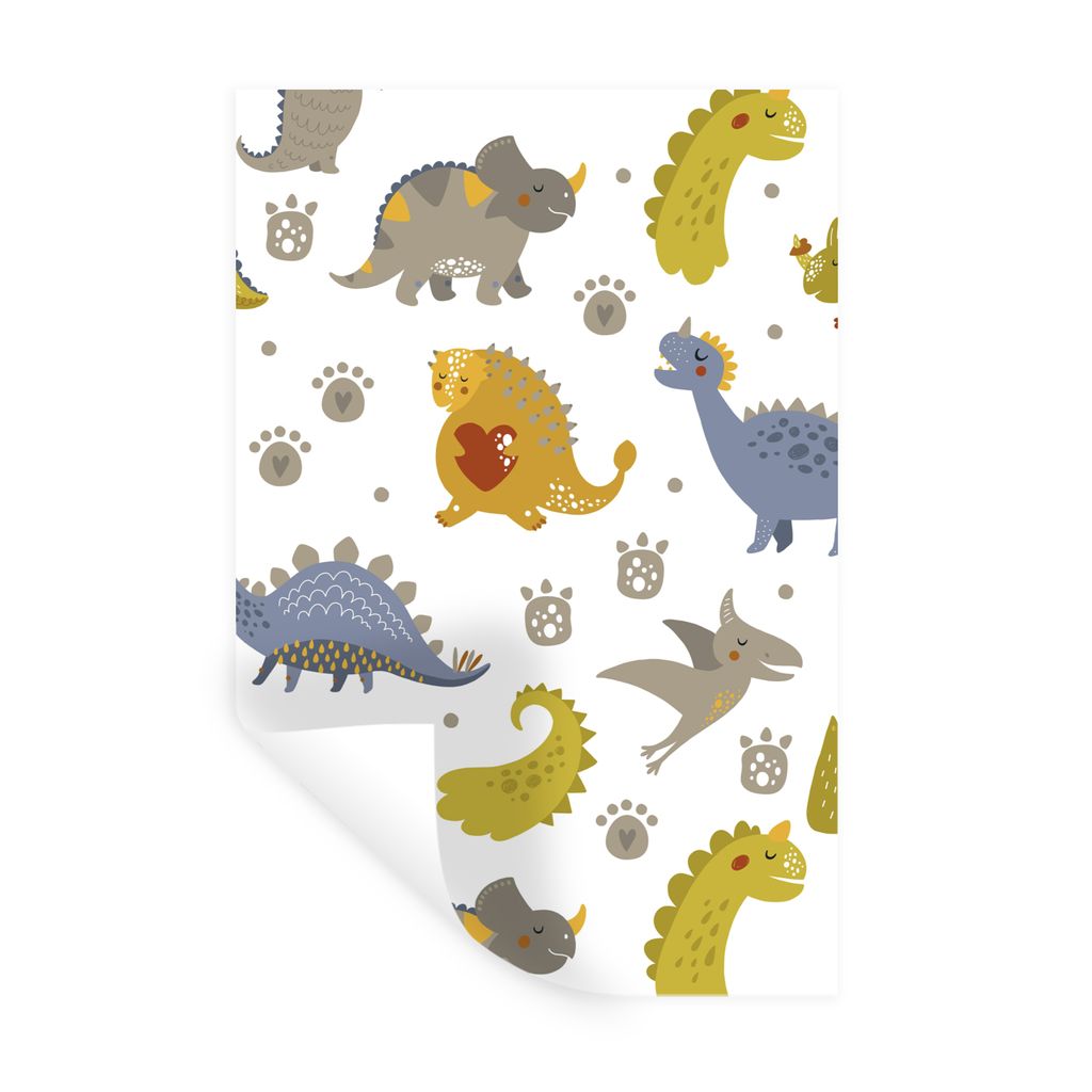 MuchoWow Wandtattoo Wandsticker Wandaufkleber Dinosaurier - Kinder - Design - Jungen - Mädchen - Kinder 20x30 cm Selbstklebend und Repositionier...