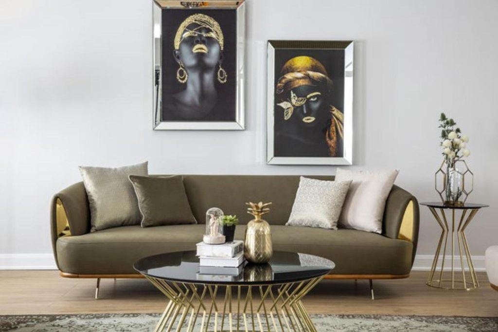Luxus Sofa 3-Sitzer Stoff Wohnzimmer Modernes Design Sofas Polster Couchen