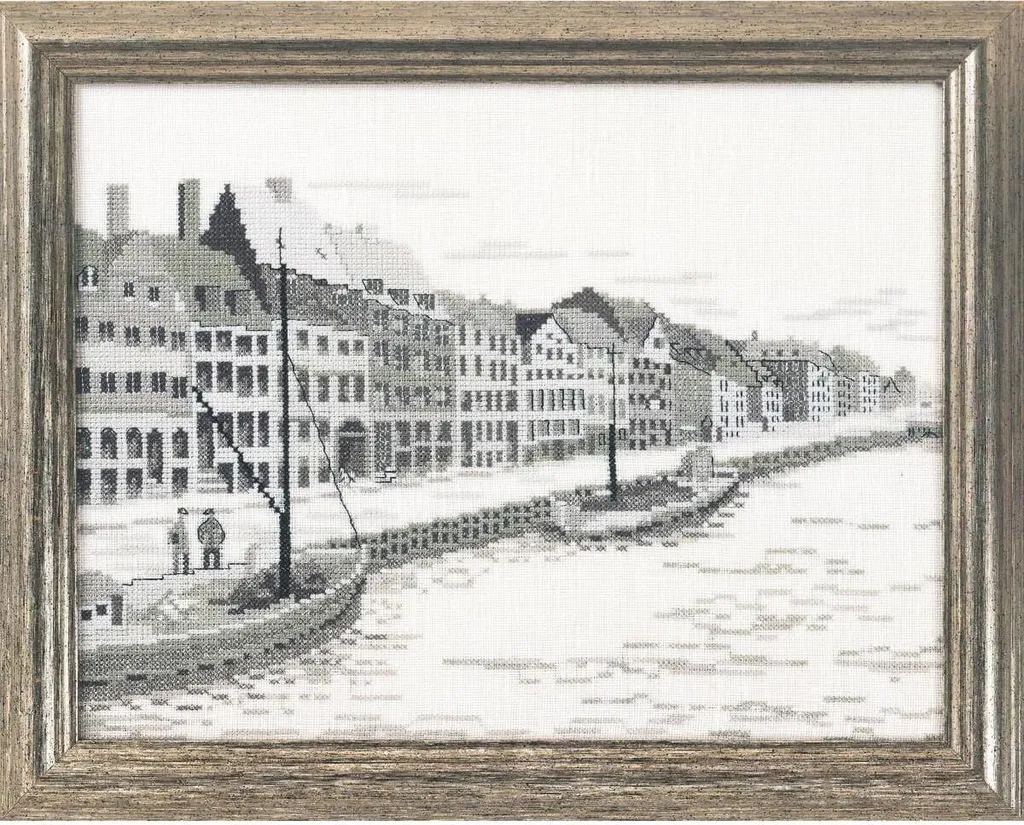 Permin Kit Broderie Point de Croix Compté Nyhavn 25x32cm Réf 70-5131