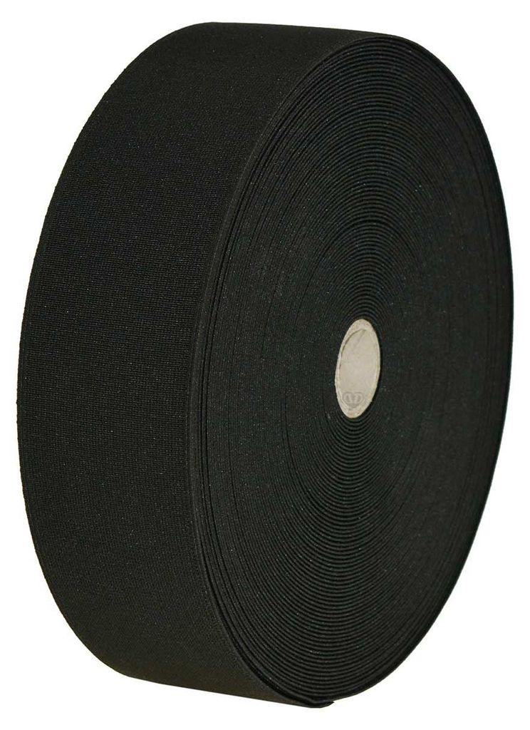 1m Gummiband Gummilitzen gewoben glatt Meterware schwarz 6cm