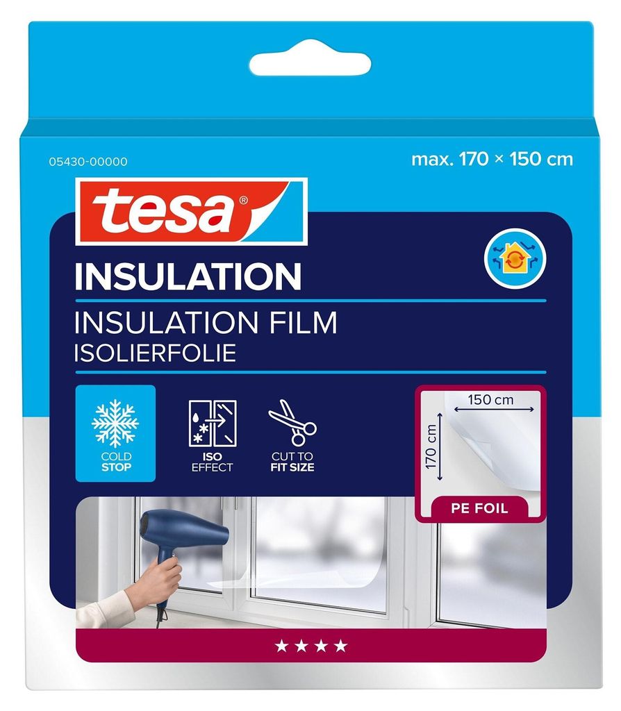 Wärmedämmung TESA 1,7 m x 1,5 m Fensterfolien