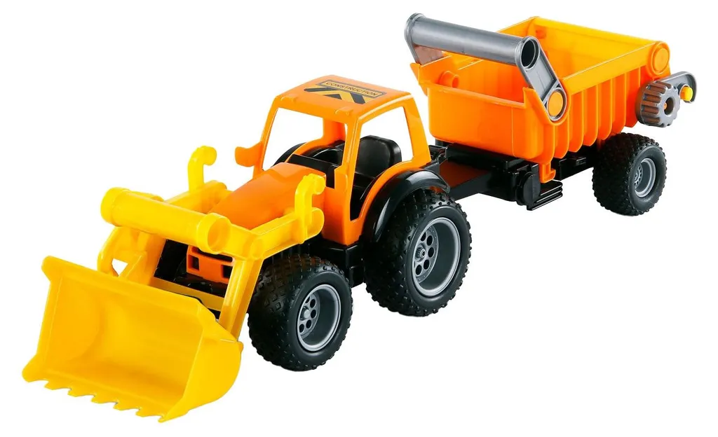 Véhicule de chantier Cavallino avec pelle et remorque pour bac à sable